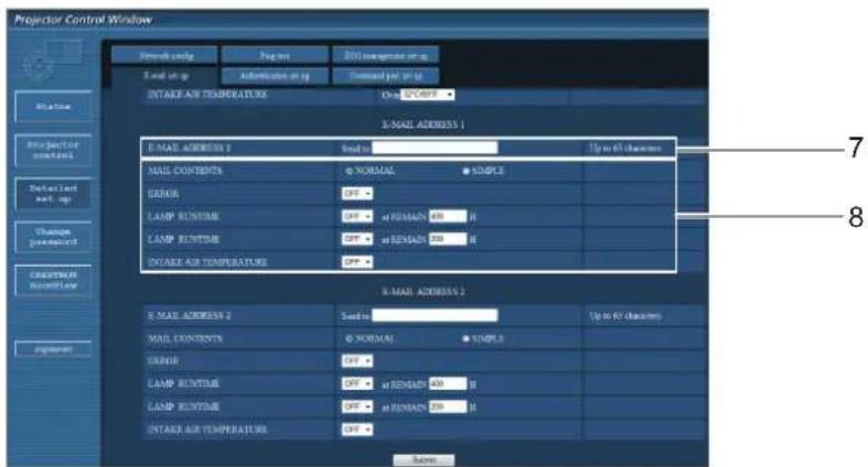 PANASONIC PTEZ570 - E-mail setup page - 2