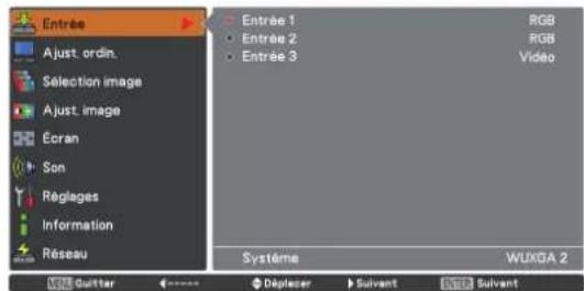 PANASONIC PTEZ570 - Appuyez sur ▲▼ pour choisir l'option 2) du Menu principal. - 1