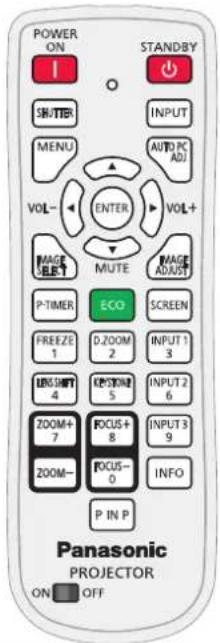 PANASONIC PTEX500 - Opérations de base à l'aide de la télécommande - 1