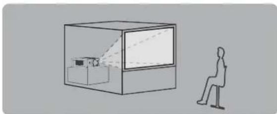 PANASONIC PTEX500 - Pose sur un bureau/au sol et projection arrière - 1