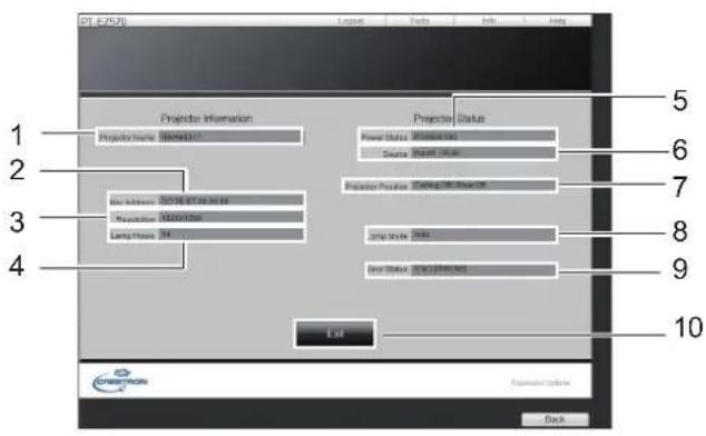 PANASONIC PTEX500 - [Info] page - 1