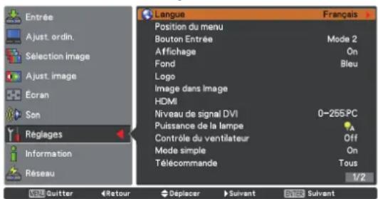PANASONIC PTEX500 - Langue - 1