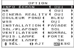 PANASONIC PTAE700U - Réglages d'options - 1