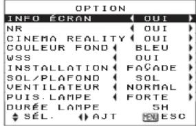 PANASONIC PTAE700E - Réglages d'options - 1