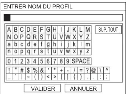 PANASONIC PTAE2000E - Sauvegarde d'un réglaged'informations sous forme de profil - 1