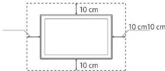 SAMSUNG UE65NU8005T - Sikre egnet ventilasjon rundt TV-en - 2