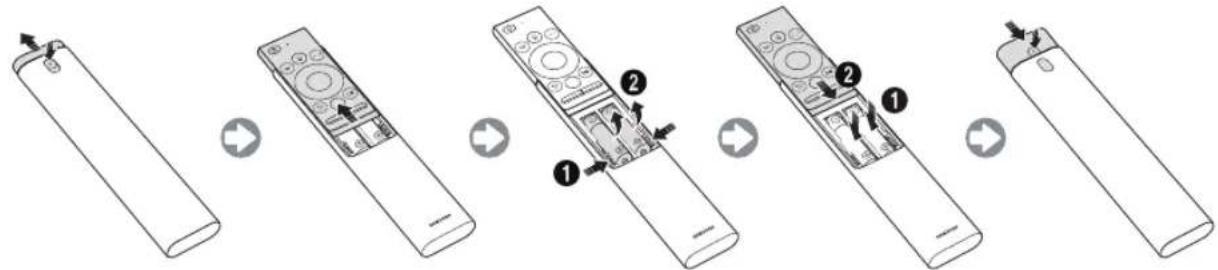 SAMSUNG UE65NU8045T - Installing batteries into the Samsung Smart Remote - 1