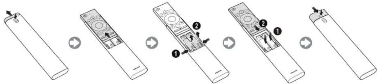 SAMSUNG UE65NU8045T - Instalación de las pilas en el Samsung Smart Remote - 1