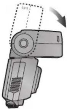 PANASONIC Lumix DMWFL500 - Pointez la tête du flash vers le bas aussi loin que possible (7 degrés vers le bas). - 1