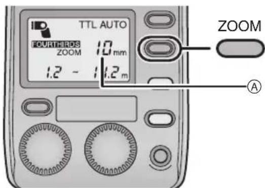 PANASONIC Lumix DMWFL500 - Drücken Sie die [ZOOM]-Taste und wählen Sie den Beleuchtungswinkel. - 1