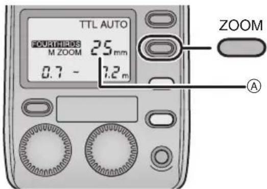 PANASONIC Lumix DMWFL500 - Drücken Sie die [ZOOM]-Taste und wählen Sie den Beleuchtungswinkel. - 1