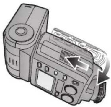PANASONIC Lumix DMWFL500 - Close the battery cover by sliding it back firmly as far as it will go. - 1
