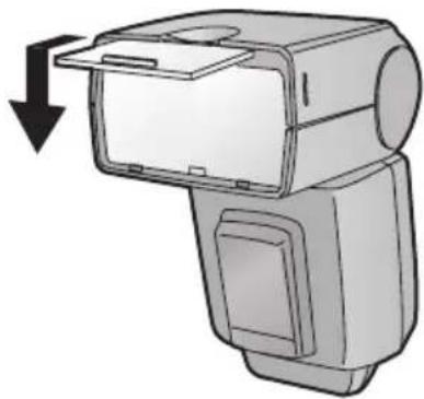 PANASONIC Lumix DMWFL500 - Ziehen Sie das Wide Panel heraus und drücken Sie es nach unten. - 1