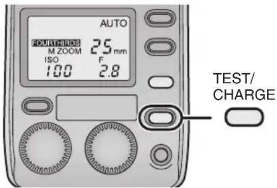 PANASONIC Lumix DMWFL500 - Prüfen Sie, ob die [TEST/CHARGE]-Taste aufleuchtet. - 1