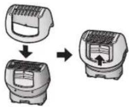 PANASONIC ESWD52 - Posizionare il pettine per la zona bikini sopra la testina di rasatura e far scorrere il trimmer verso l'alto. - 1