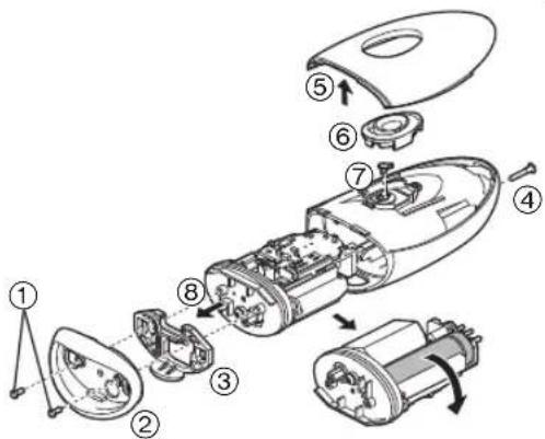 PANASONIC ESEU20 - Remove the built-in rechargeable battery before disposing of the epilator. - 1