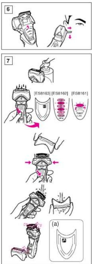 PANASONIC ES8163 - Wet/Dry Rechargeable Shaver Operating Instructions - 4
