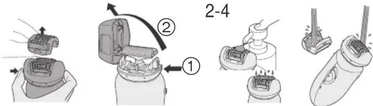 PANASONIC ES2055 - Rinçage de l'épilateur - 1