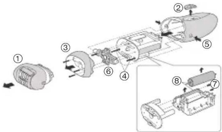 PANASONIC ES2055 - Rimozione delle batterie ricaricabili incorporate - 2