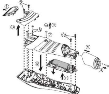 PANASONIC ERDGP62 - Retrait de la batterie rechargeable intégrée - 1
