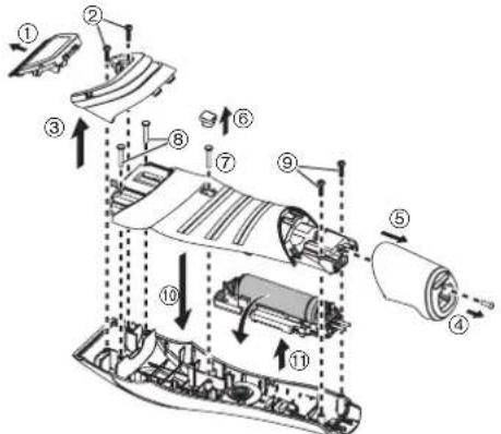 PANASONIC ERDGP62 - Rimozione della batteria ricaricabile incorpORA - 1