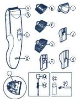 PANASONIC ER5209 - Identificacao das peças - 1
