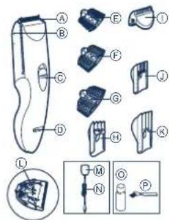 PANASONIC ER5209 - Identificacion de las partes - 1