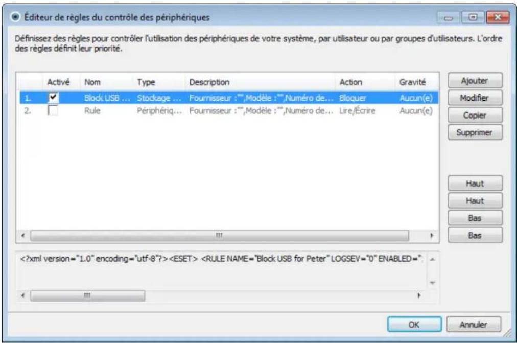 ESET Endpoint Security for Windows - Règles du contrôle de périphérique - 1