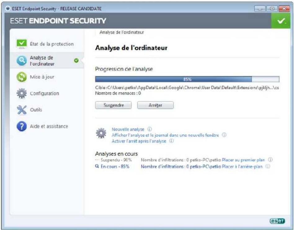 ESET Endpoint Security for Windows - Progression de l'analyse - 2