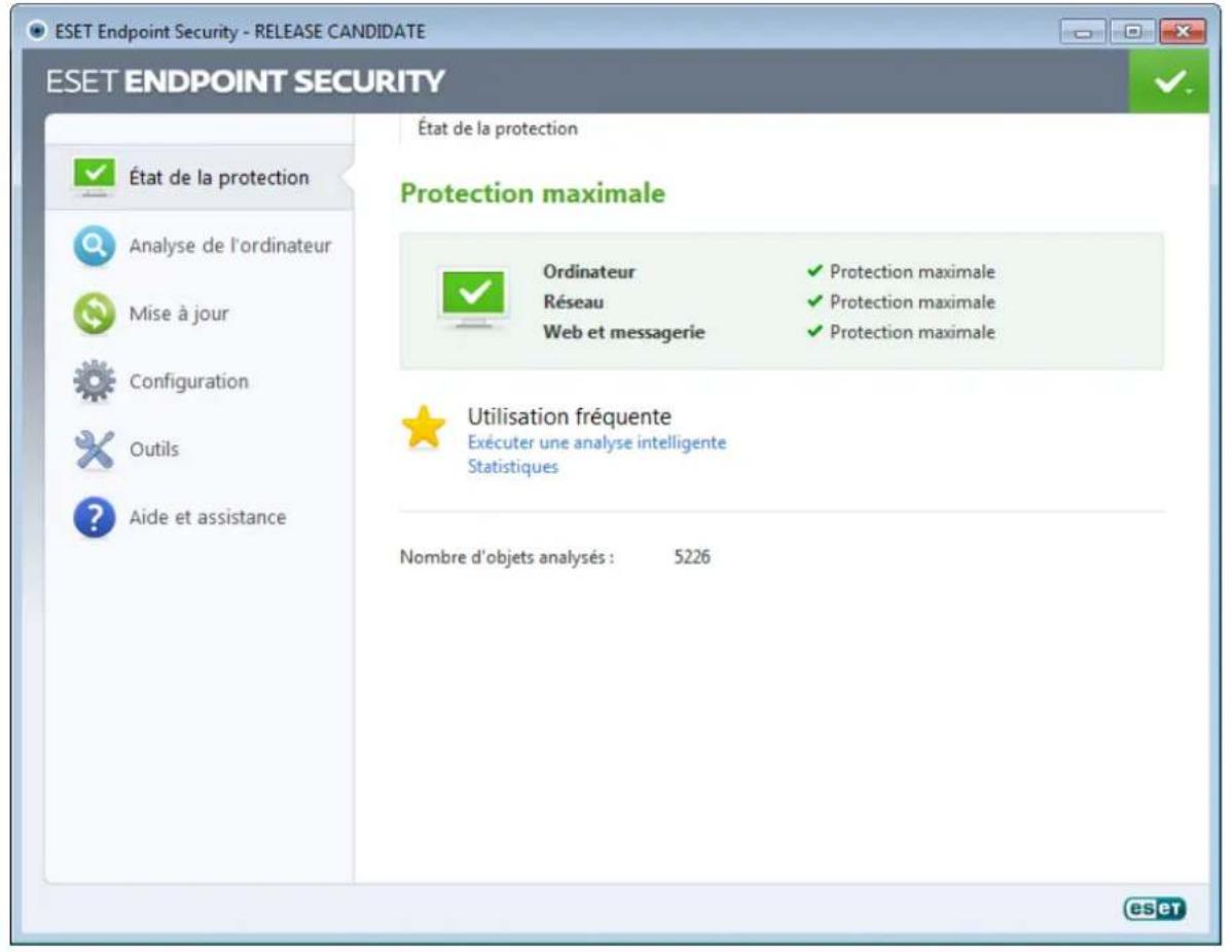 ESET Endpoint Security for Windows - Présentation de l'interface utilisateur - 1