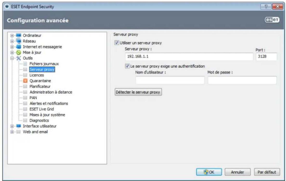 ESET Endpoint Security for Windows - Configuration du serveur proxy - 1