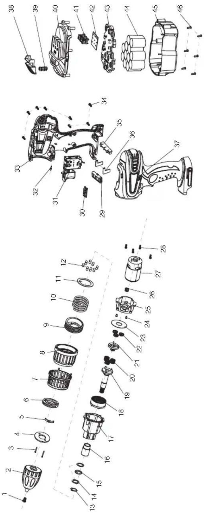 Ferm CDM1123 - Spare parts list - 1