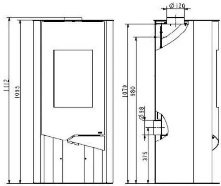 Wamsler NLine Typ 111 55 - Disegni dimensionali e dati Typ 115 55 N-Line - 1