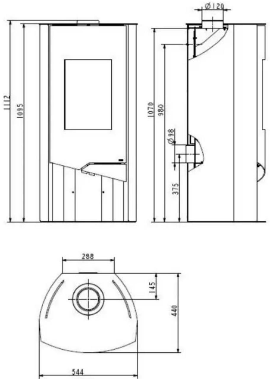 Wamsler NLine Typ 111 55 - Maßzeichnungen, Daten - 1