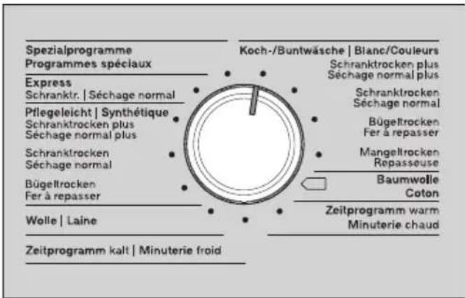 MIELE PDR 50008 CH HP - Sélection d'un programme standard grâce au sélecteur - 1