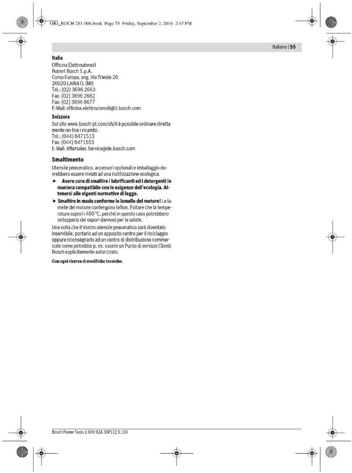 BOSCH 0 607 450 626 - Indicazioni operative - 6