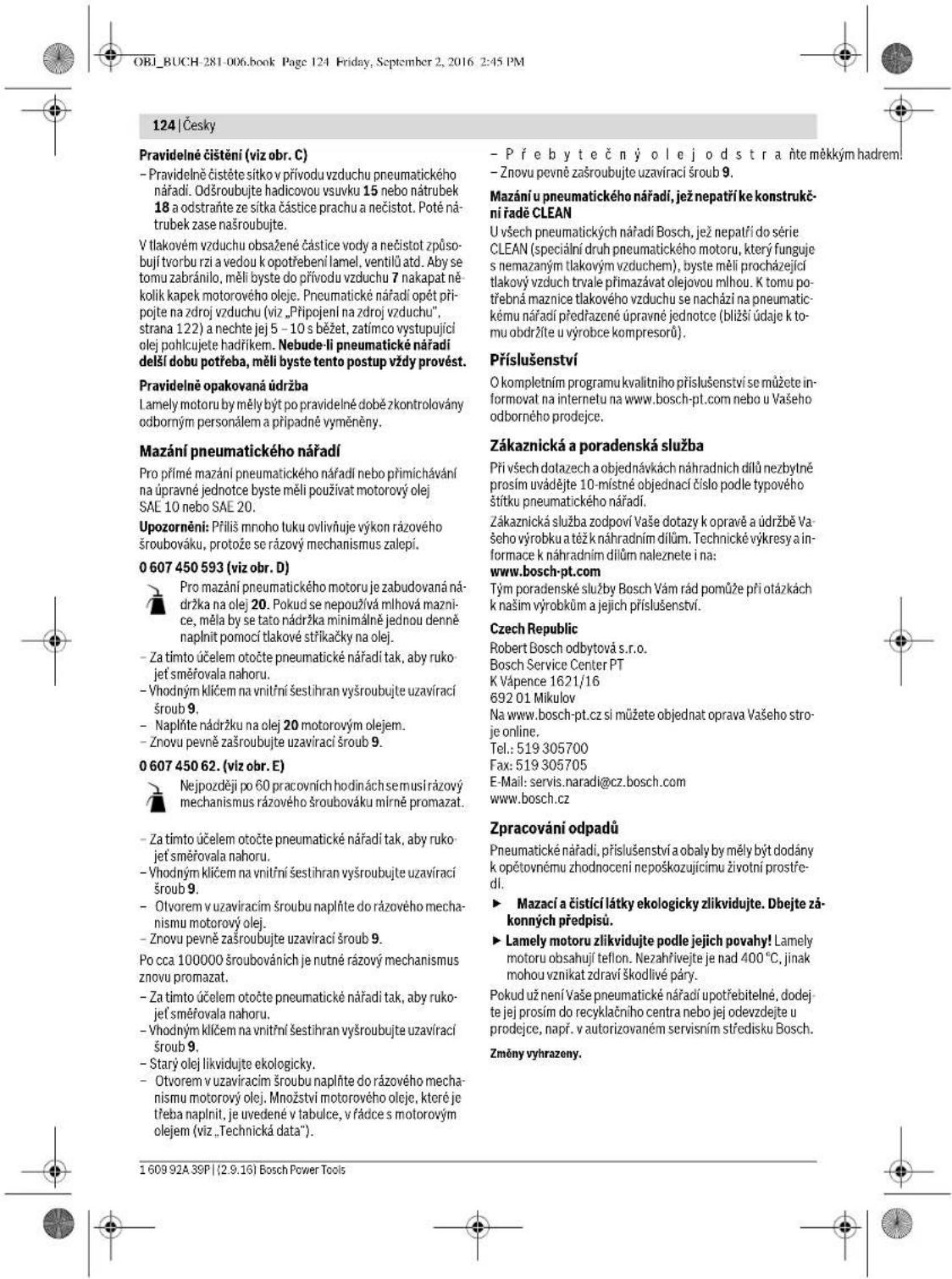 BOSCH 0 607 450 626 - Udrzba a ciisteni - 2