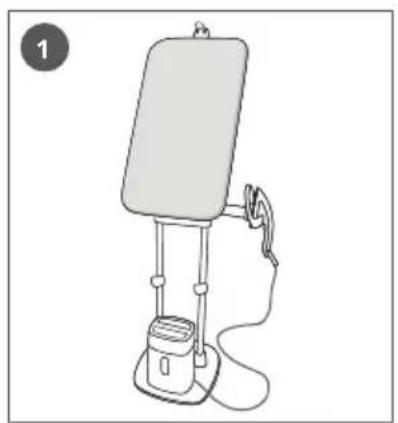 TEFAL IXEO QT1020 - Move the board to the horizontal position / Mettre le plateau à l'horizontale / Bügelbrett in die waagerechte Position bringen - 1