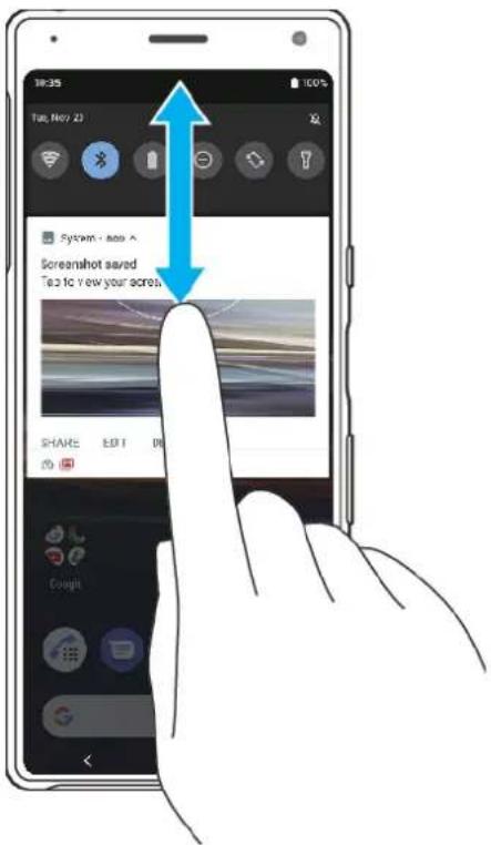 SONY Xperia 10 Plus - Pour ouvrir ou fermer le panneau de notification - 1