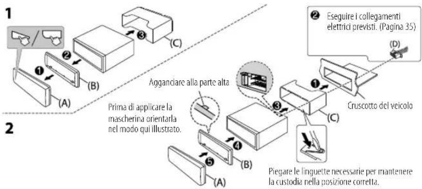JVC KDT801BT - Installazione dell'apparecchio (nel cruscotto) - 1