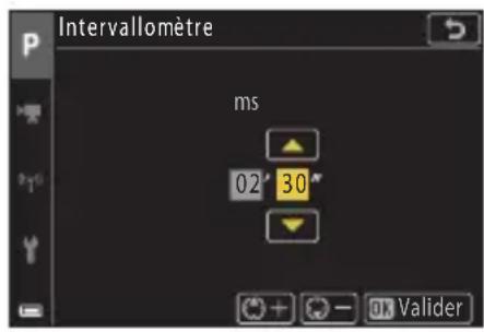 NIKON Coolpix A1000 - Définissez l'intervalle souhaité entre chaque vue. - 1