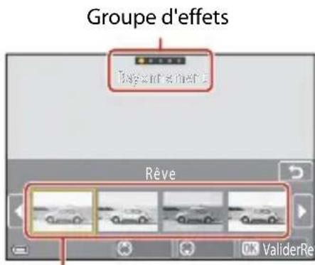 NIKON Coolpix A1000 - Utilisez le/selecteur multidirectionnel pour selectionner un effet. - 1