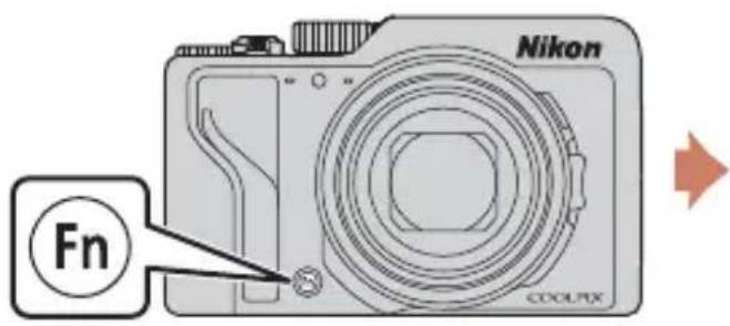 NIKON Coolpix A1000 - Appuyez sur la commande Fn (fonction) lorsque l'écran de prise de vue s'affiche. - 1