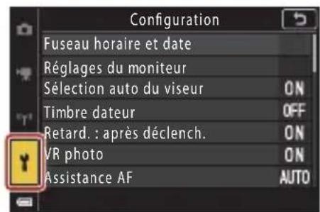 NIKON Coolpix A1000 - Sélectionnez une icône de menu puis appuyez sur OK. - 2