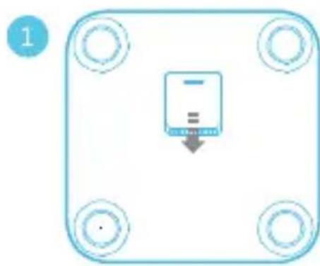 HUAWEI Body Fat Scale AH100 - Installer les piles pour alimenter l'impédancemètre - 1