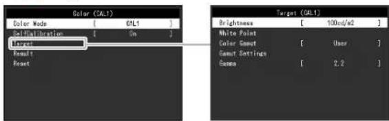 EIZO ColorEdge CG2420 - Lorsque le mode couleur est defini sur « Mode avancé » (mode CAL : CAL1 / CAL2 / CAL3) - 1