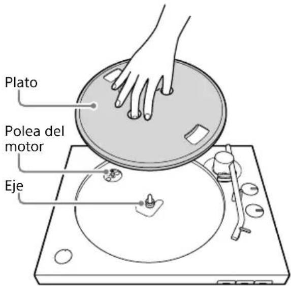 SONY PSLX310BT - Coloque el plato en el eje. - 1