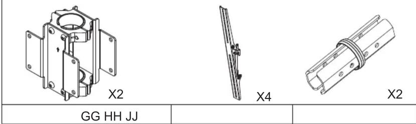 Multibrackets M Ceiling Mount Pro MBC1UX2SD - COMPONENT CHECKLIST - 1