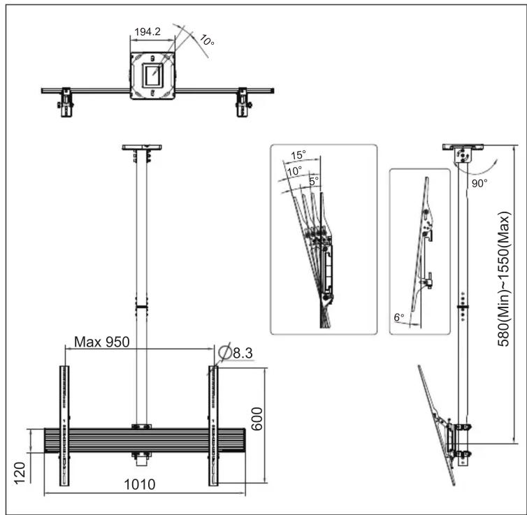 Multibrackets M Ceiling Mount Pro MBC1UPHD - MBC1UHD - 2