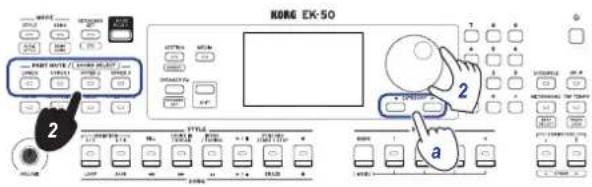 KORG EK50 - ■ Réglage du niveau d'envoi à l'effet - 1